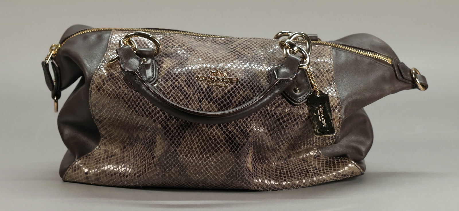 Coach Collette 2 Way Python Graphite Purse Bag (1 of 12)