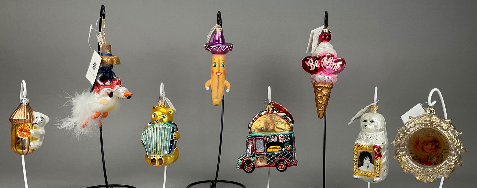 8 Radko Valentines Day Ornaments Banana, Ice Cream (1 of 10)