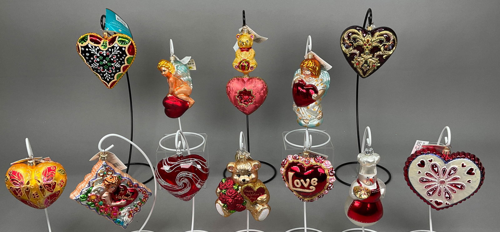 12 Radko William Sonoma V-Day Ornaments Hearts (1 of 16)