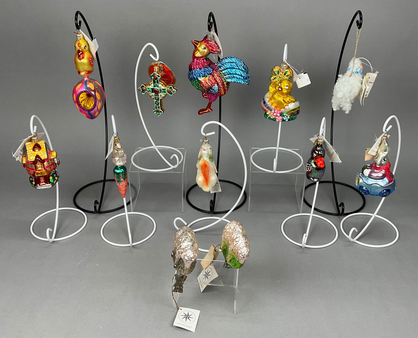 12 Radko Easter Ornaments Rooster Sheep Duck (1 of 15)