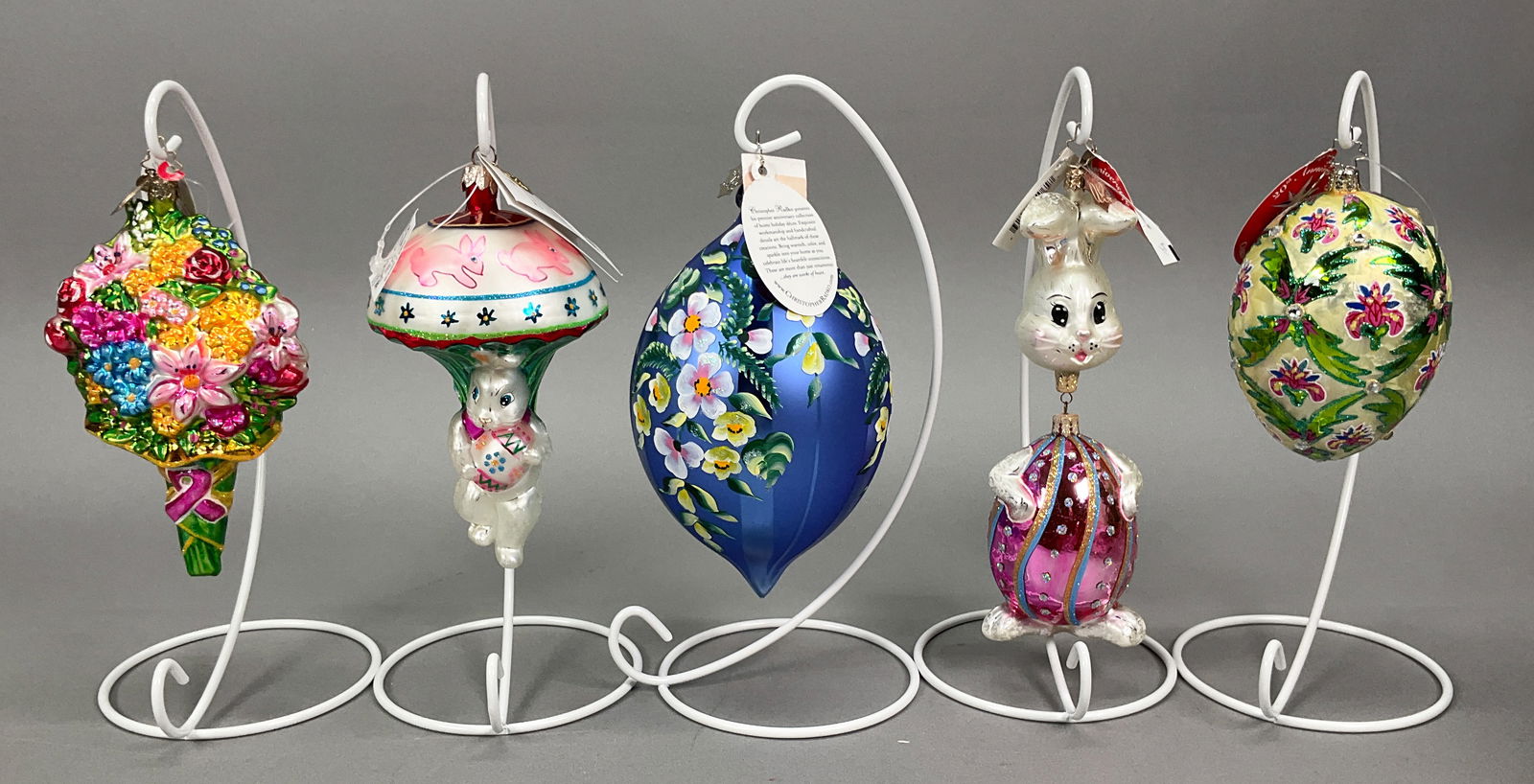 5 Vintage Christopher Radko Easter Egg Ornaments (1 of 7)