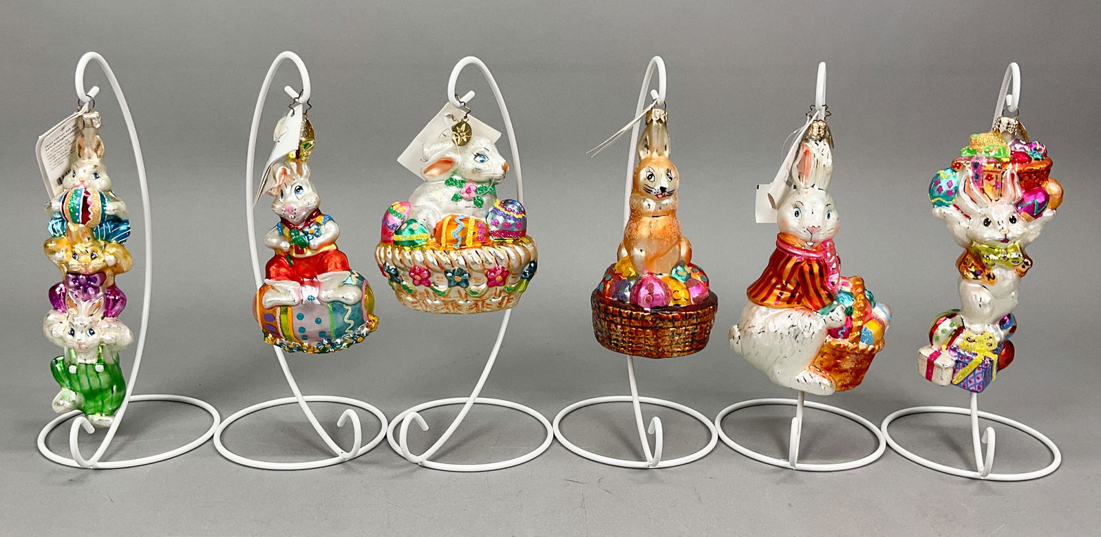 6 Christopher Radko Bunny Easter Ornaments (1 of 9)