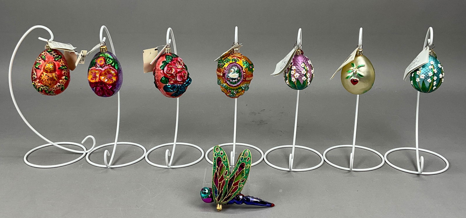 8 Easter Ornaments Egg Flower - Radko Breen (1 of 9)