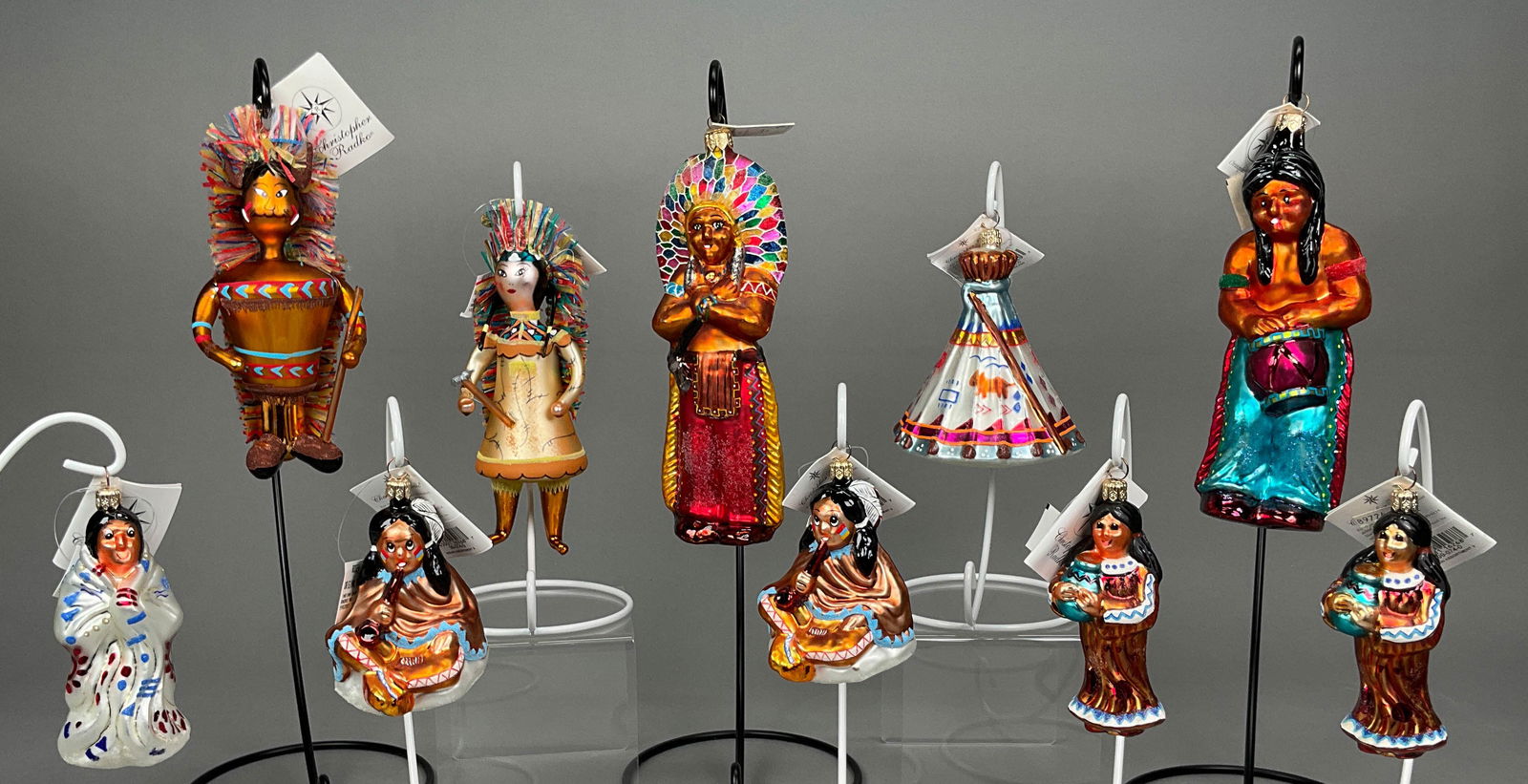 10 Radko Thanksgiving Indians Ornaments w/ Tags (1 of 12)