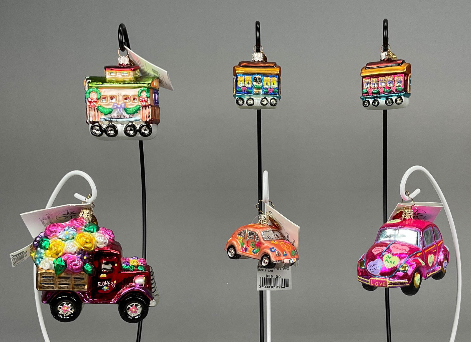 4 Radko Christmas Ornaments Cars Trains (1 of 8)