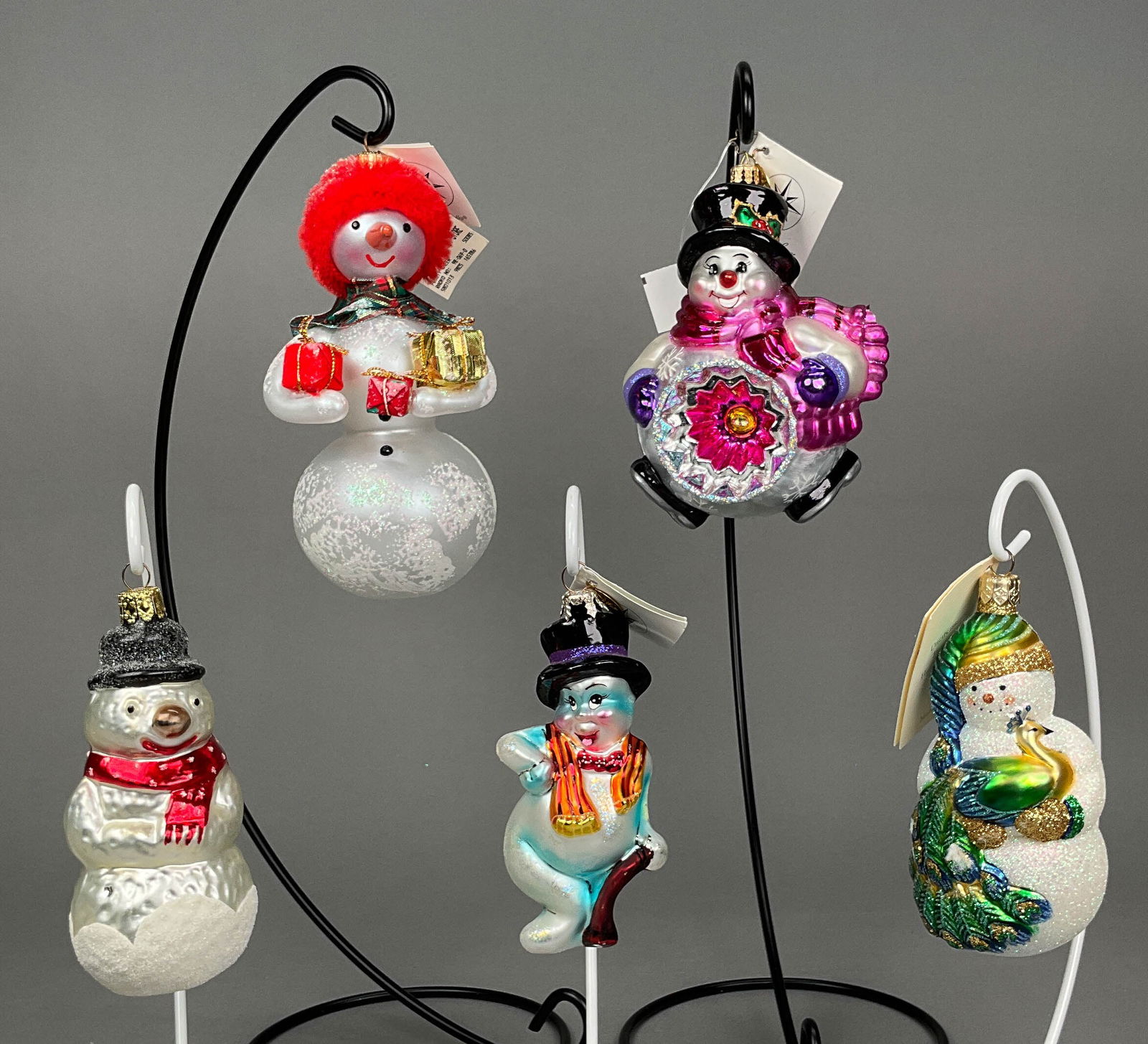 5 Snowmen Ornaments with Tags Radko Breen (1 of 11)