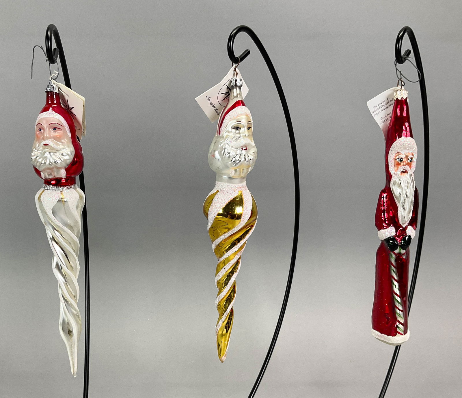 3 Vintage Radko Santa Icicles (1 of 10)