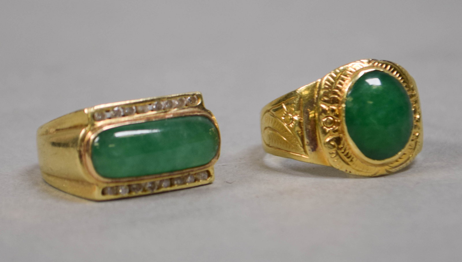 2 18k Gold & Jade Rings (1 of 6)