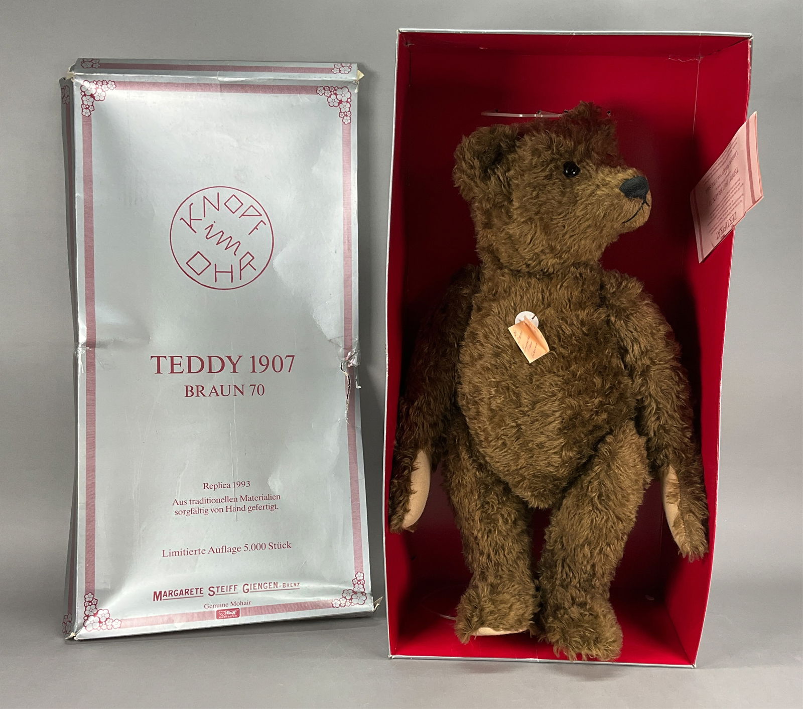 Steiff Teddy Bear 1907 Replica Brown 70 with Box (1 of 17)