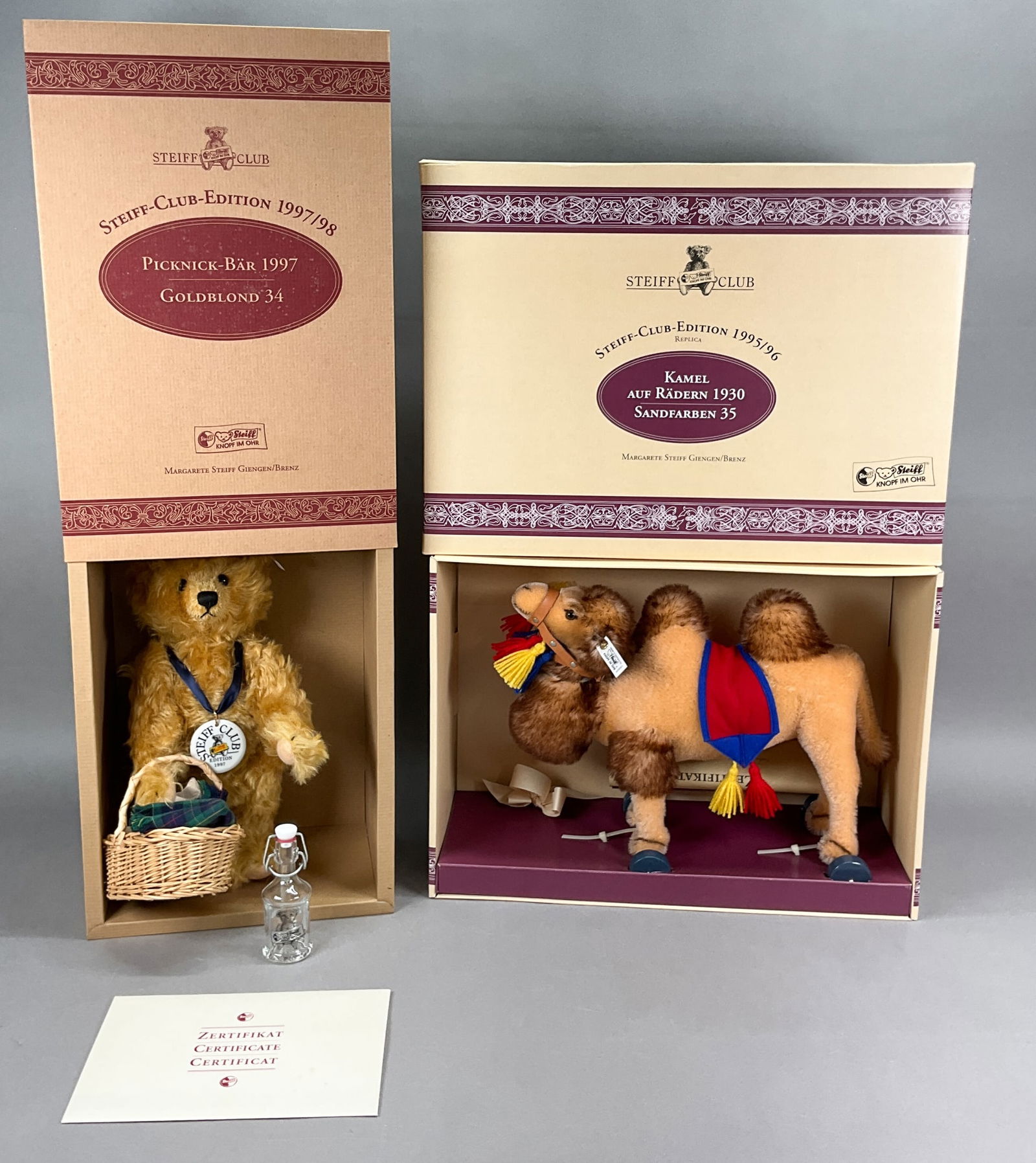 2 Steiff Club Stuffed Animals Camel & Picnic Bear (1 of 10)