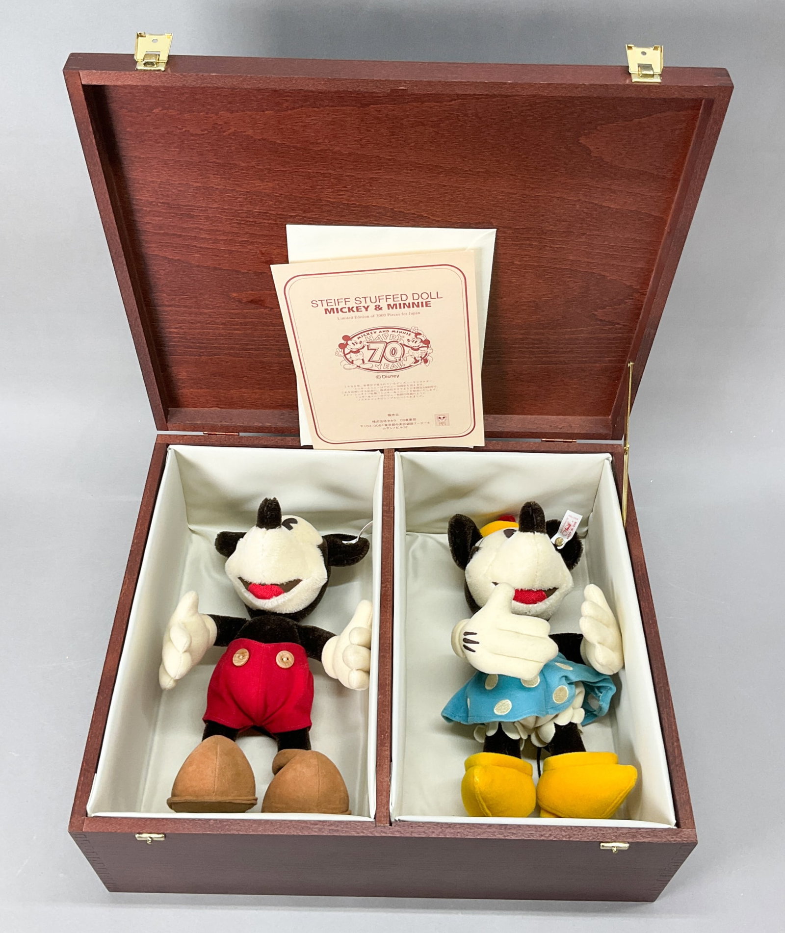 Steiff Mickey & Minnie Mouse 70th Year Set w/Box (1 of 11)