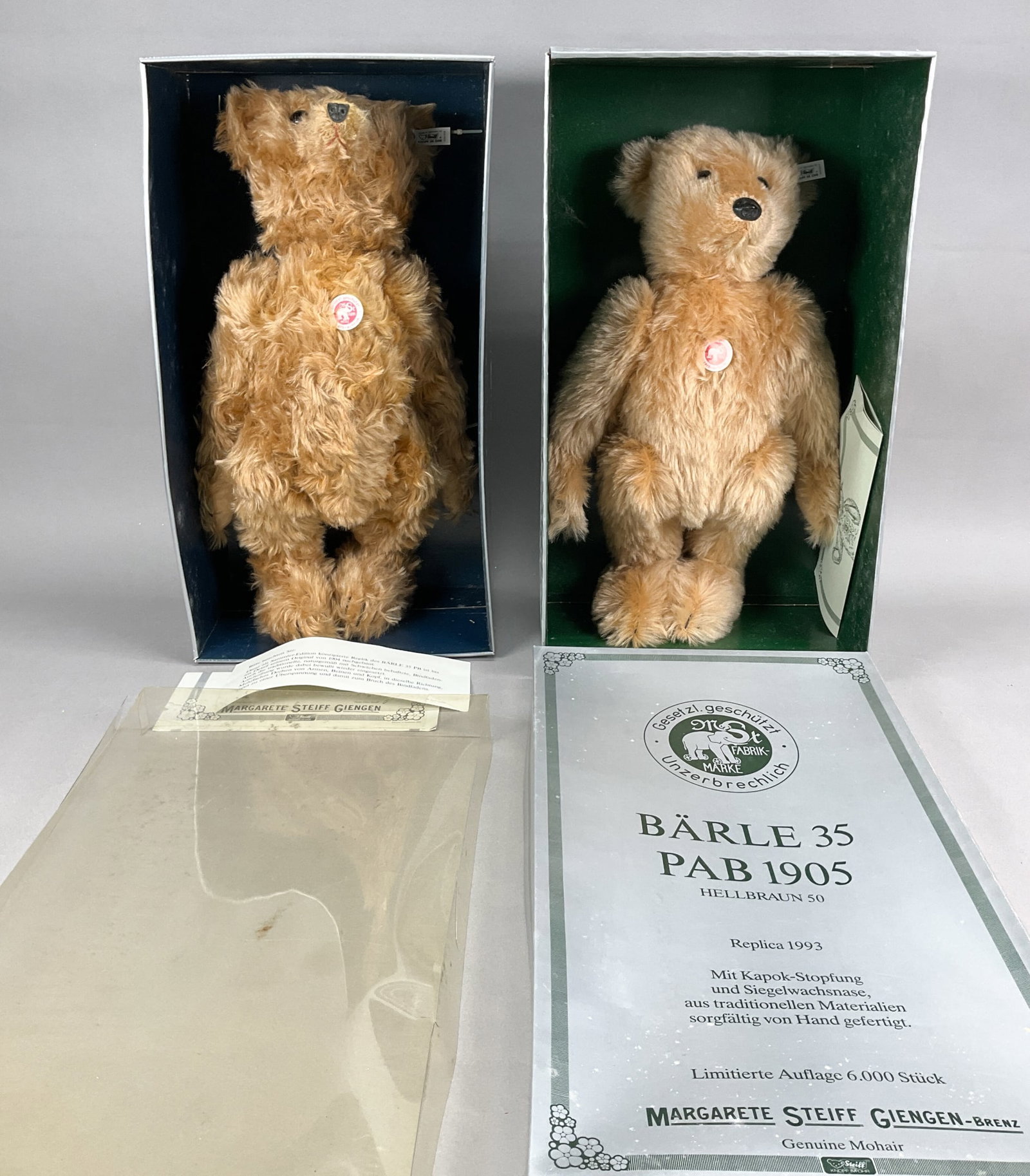 2 Steiff Teddy Bears 1904 & 1905 Replicas w/Boxes (1 of 18)