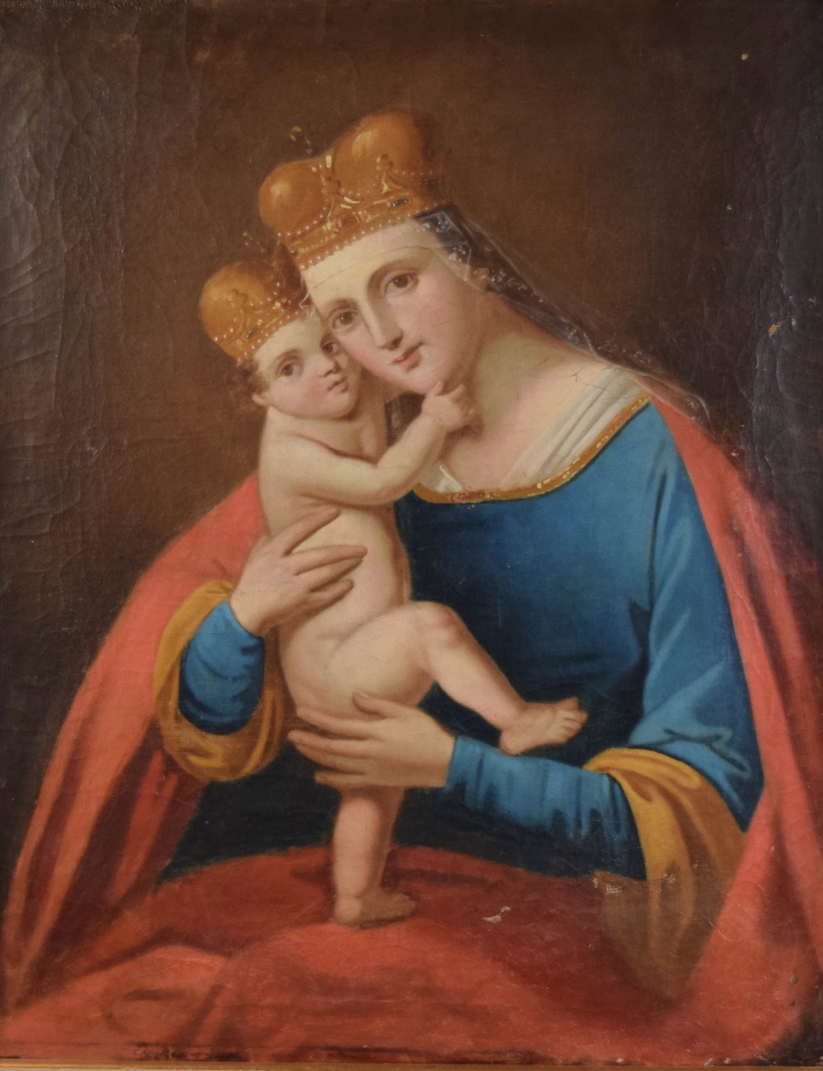 Oil on Canvas Madonna & Child (1 of 10)