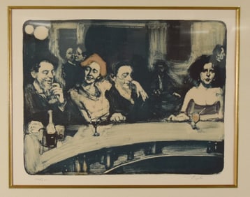 Malcolm T. Liepke Lithograph Bar Scene