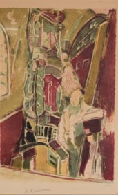 Michel Kikoine Lithograph In the Synagogue