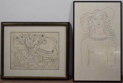 After Henri Matisse 2 Lithographs Bouquet & Woman
