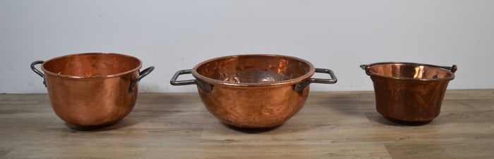 3 Copper Cauldrons