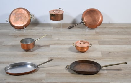 7 Pieces Copper Cookware Bazar Francais, Hoan