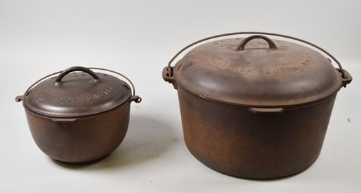 2 Pieces Griswold Cast Iron Dutch Oven & Baster