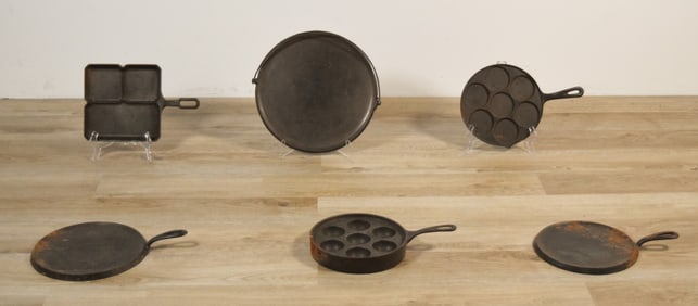 6 Pieces Griswold Cast Iron Cookware