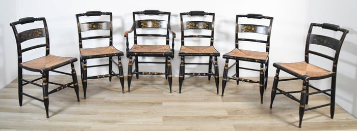 Set of 6 Hitchcock Chairs