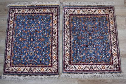 Pair of Turkish Silk Rugs Yuksel Hali