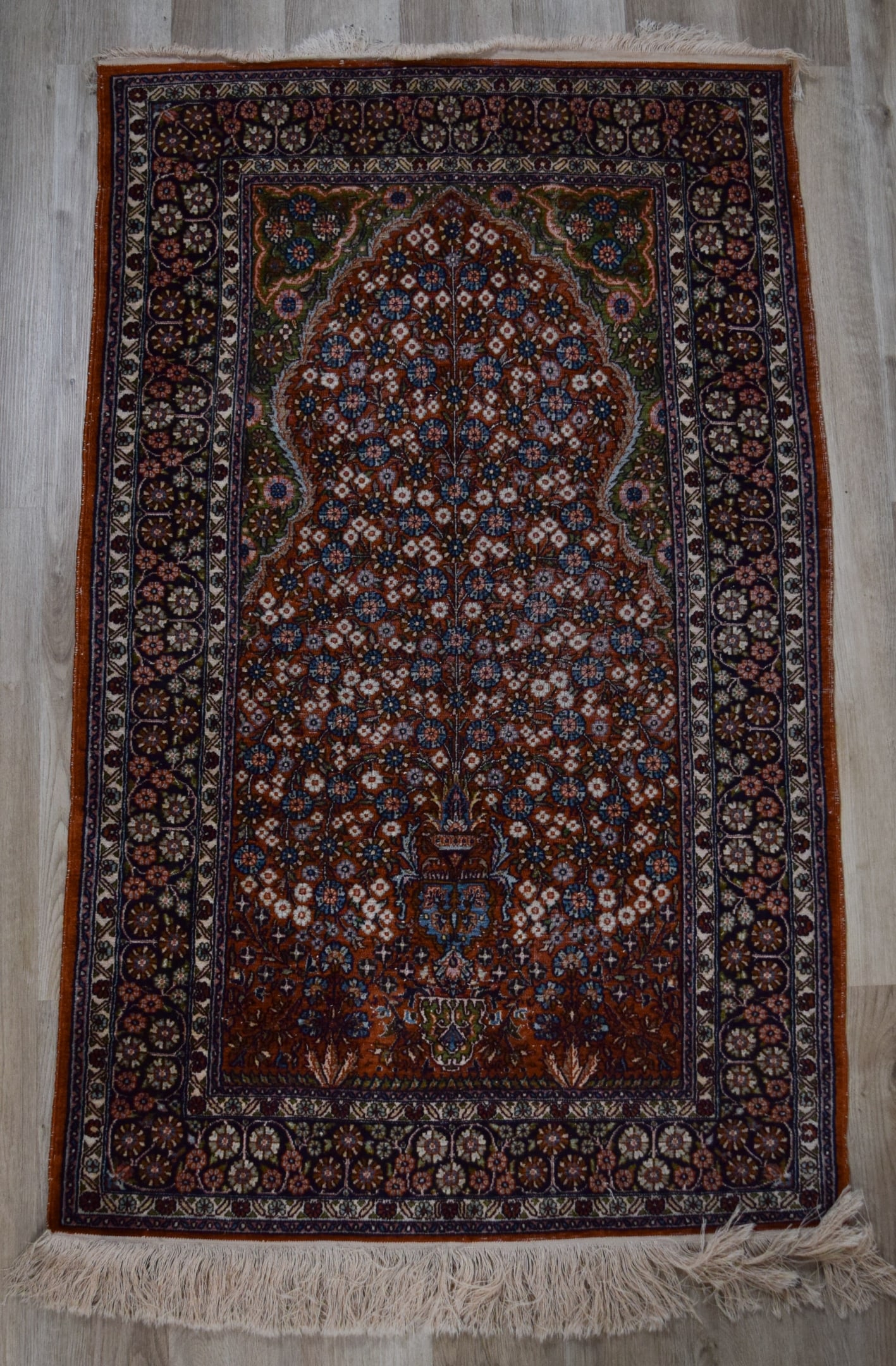 Persian Silk Prayer Rug (1 of 8)