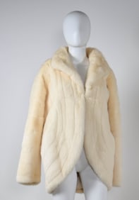 Vintage Edwards-Lowell White Mink Fur Coat
