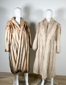 2 Vintage Fur Coats Fox & Sable