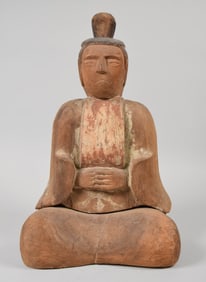 Chinese Carved Wood Seated Buddha Statue