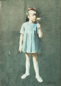 Watercolor Girl With Flower