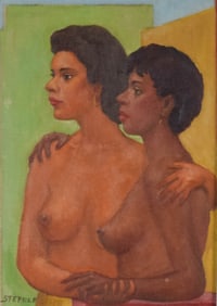 Stepule Oil on Canvas Two Women
