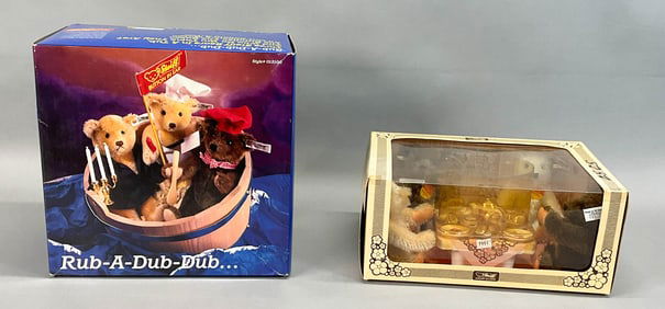 2 Steiff Sets Tea Party & Rub-A-Dub-Dub
