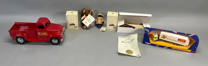 2 Steiff Bears Boatswain & Delivery Man With Truck
