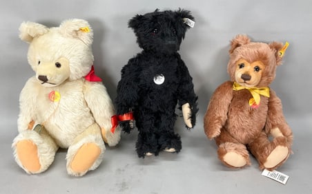 3 Steiff Bears Original, Musical, 1912 Replica
