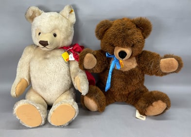 2 Steiff Teddy Bears Original & Molly 1 Signed