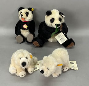 4 Steiff Bears Pandas & Polar Bears
