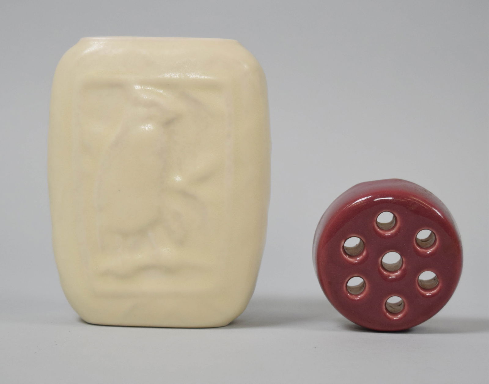 2 Pieces Rookwood Pottery Vase & Flower Frog (1 of 10)