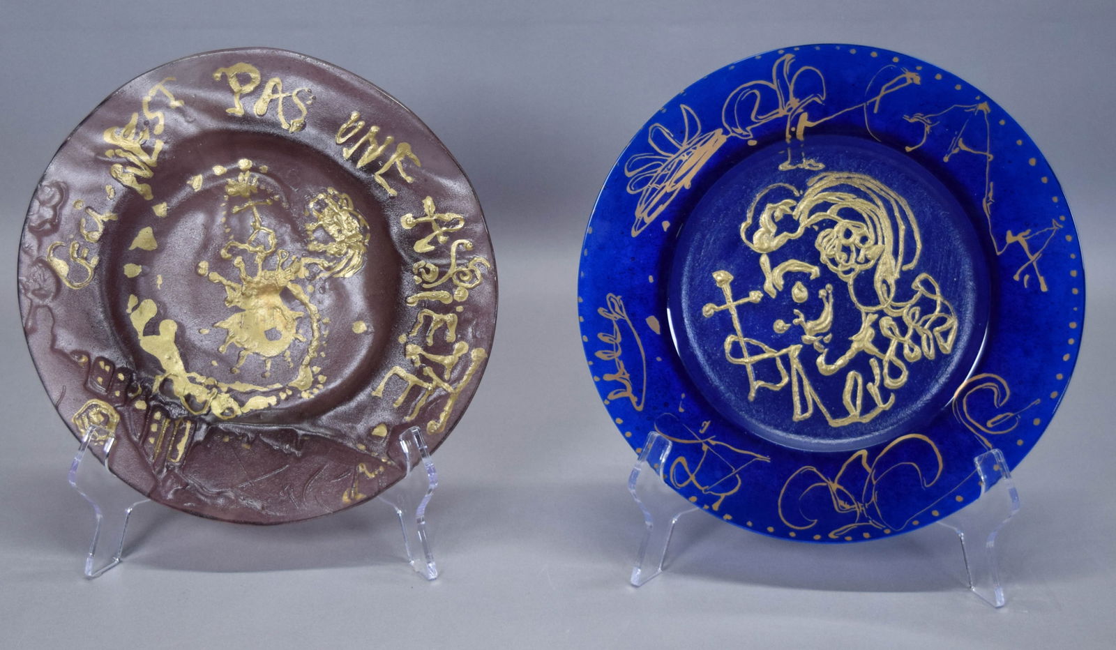 2 Salvador Dali Daum Pate de Verre Plates (1 of 15)