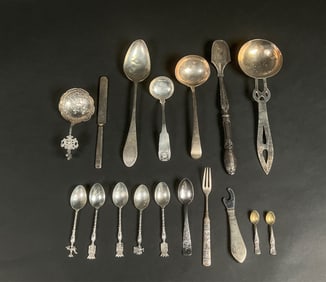 17 Pieces Sterling, Silverplate & Other Silver