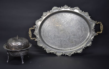 2 Pieces Moroccan Silverplate