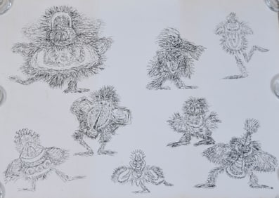 Ed Koren Lithograph Eight Figures