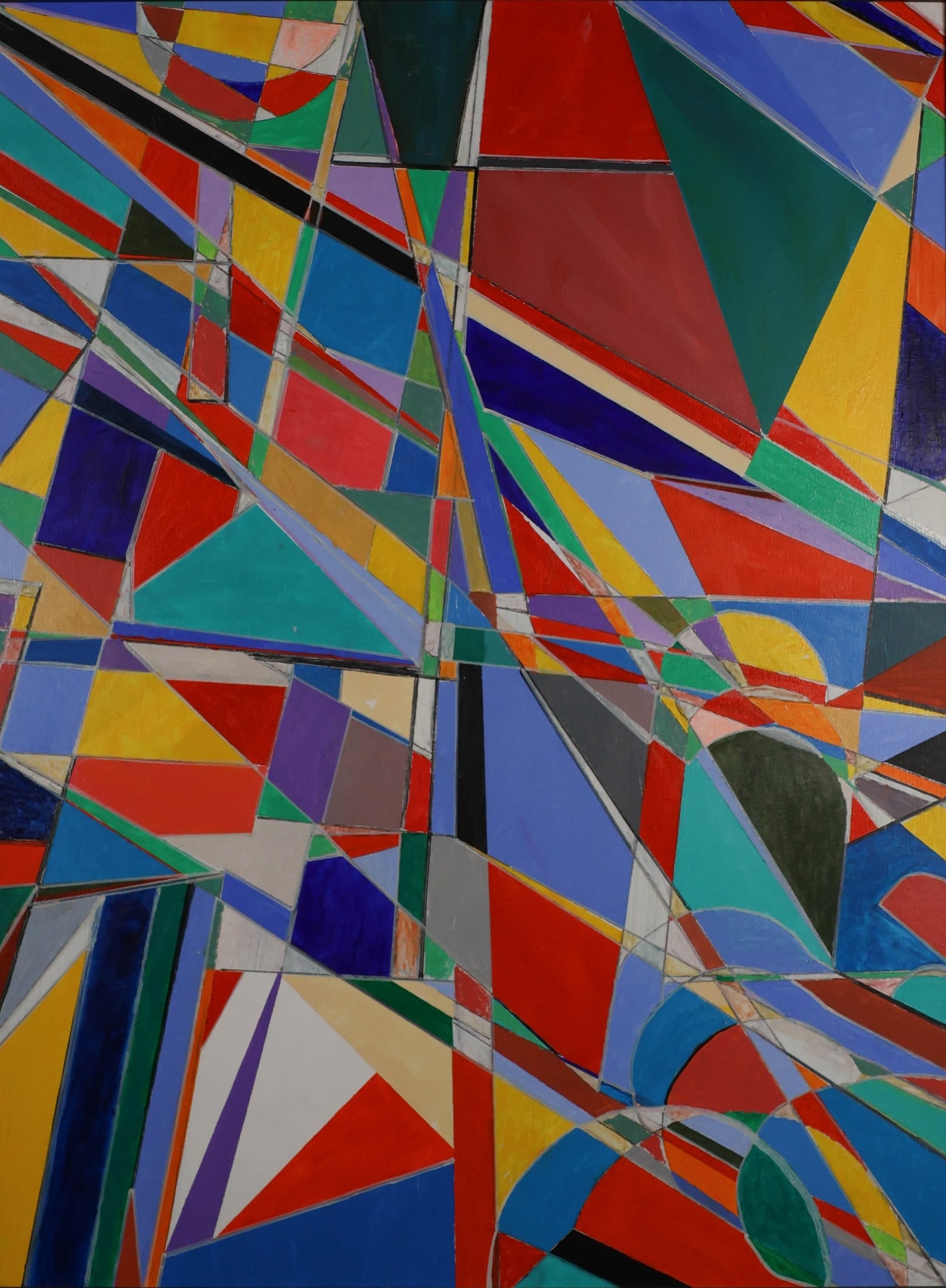 Martin Graifer Acrylic on Canvas Abstract: Martin Graifer (American, 20th century). Modern acrylic on canvas, abstract. Artist initialed lower left. 39 1/2" x 29 1/2" (with frame 42" x 32").