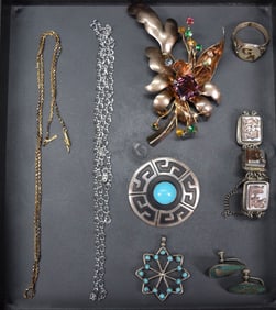 Lot of 14k Gold, Sterling & 800 Silver Jewelry