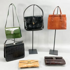 6 Vintage Crocodile Alligator Purses