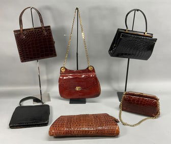 6 Vintage Crocodile Alligator Purses