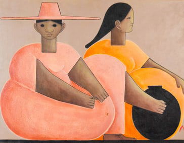 A.G. Gomez Oil on Canvas Two Figures