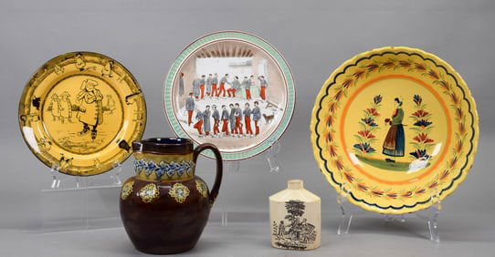 5 Pieces English & French Porcelain, Pottery