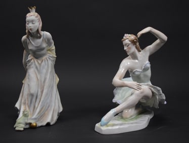 2 Rosenthal Porcelain Figurines Dancer, Frog Queen