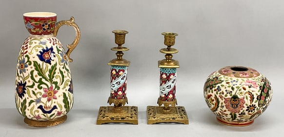 4 Pieces Continental Porcelain Fischer J